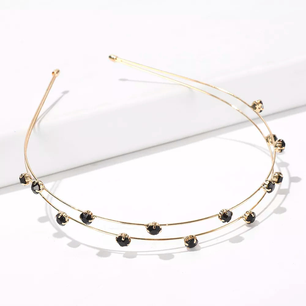 Double hair band with zircons