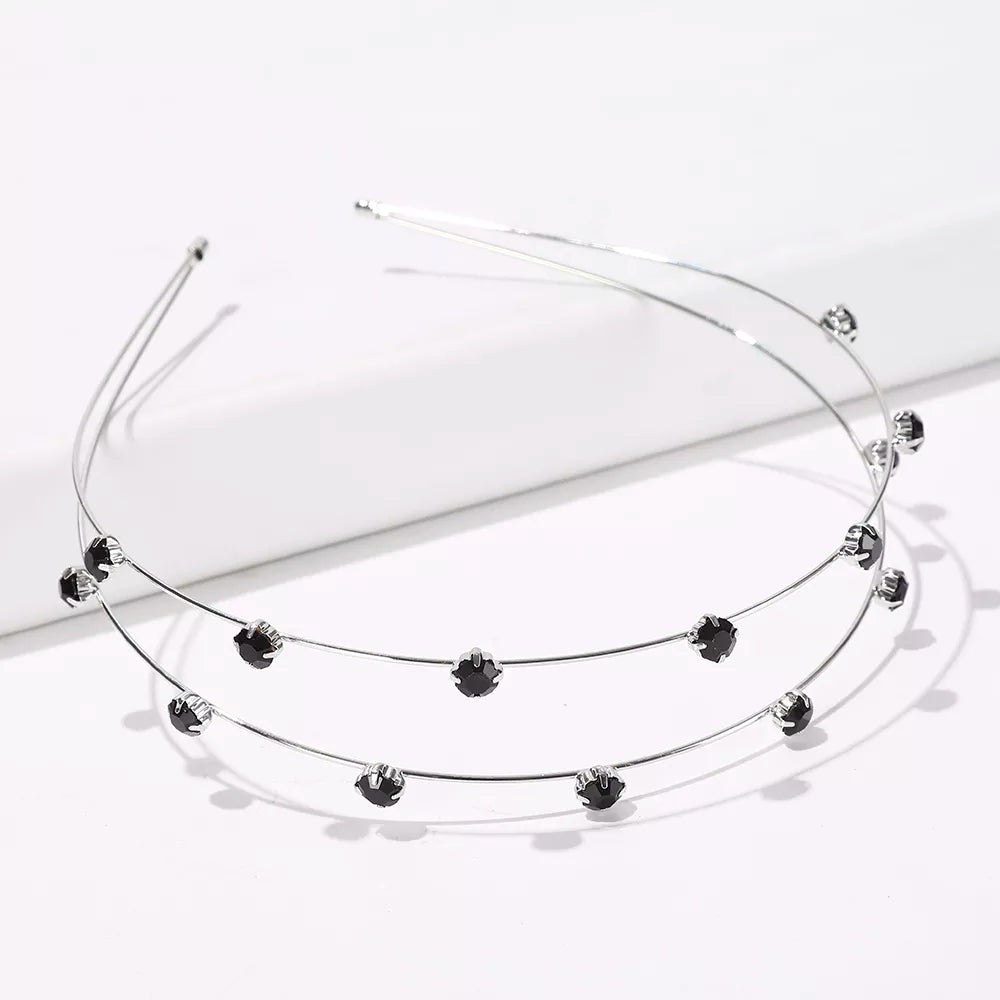 Double hair band with zircons