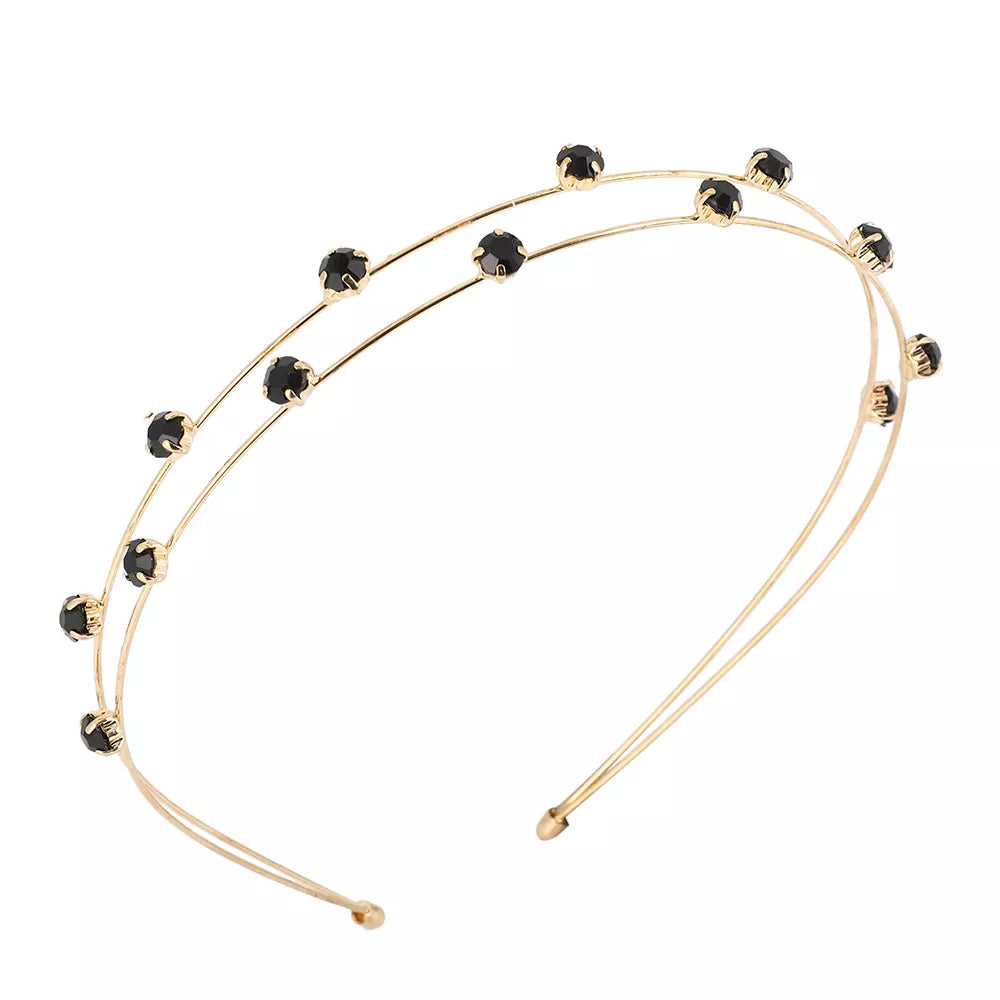 Double hair band with zircons