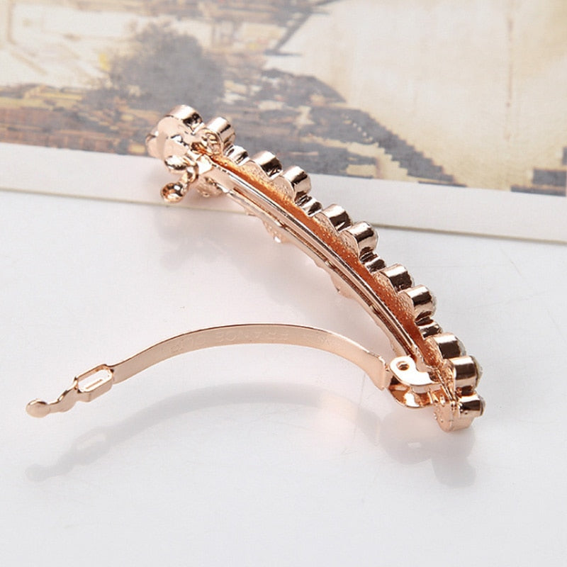 Long hair clip with zircons