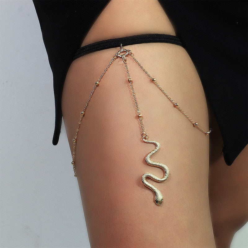 Decorative thigh chain with snake motif