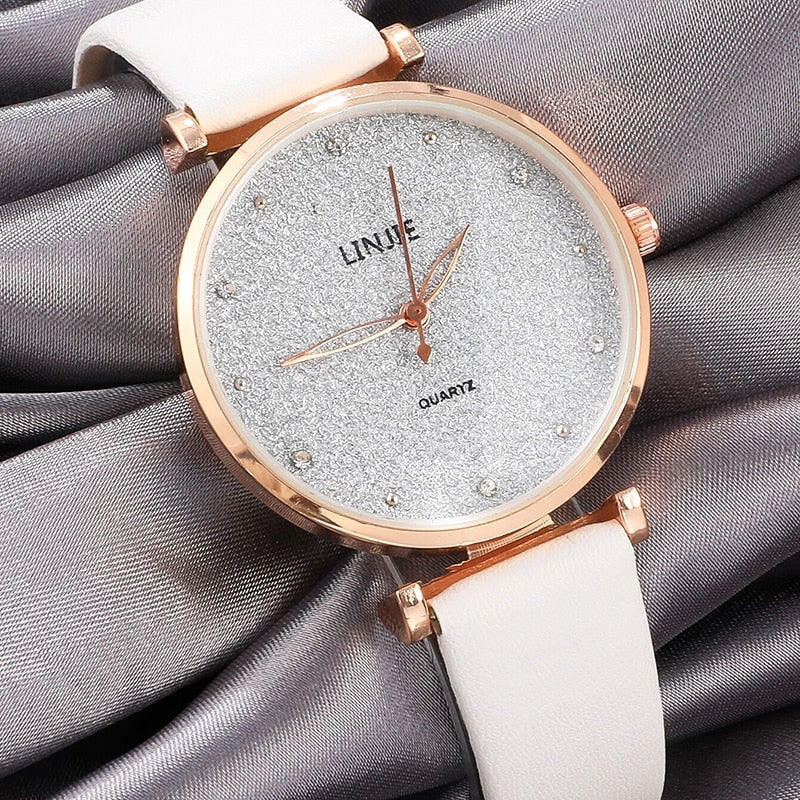 Ladies watch with a glittery dial