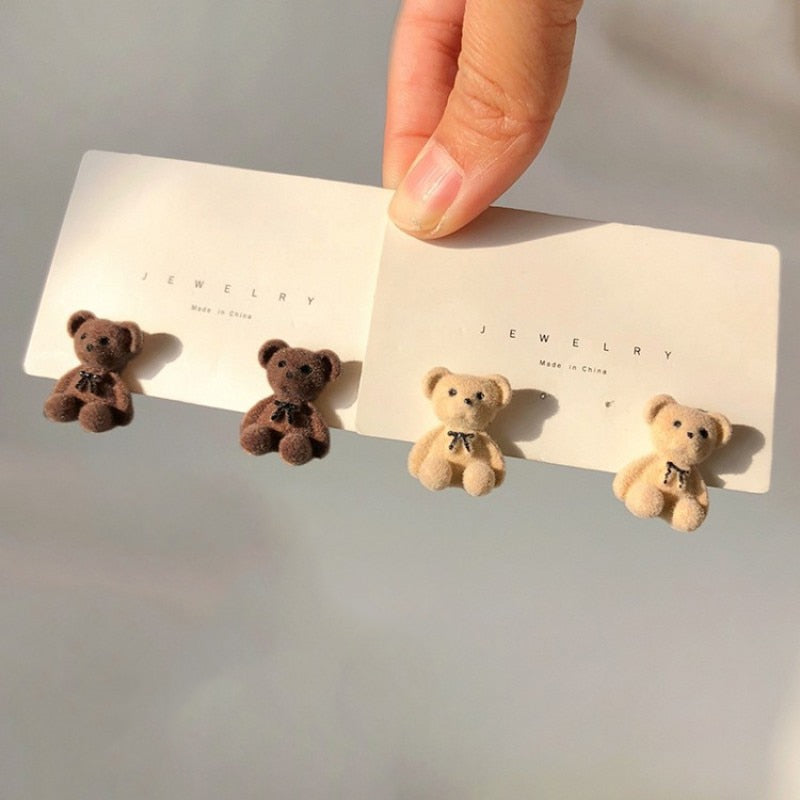 Earrings with plush animals