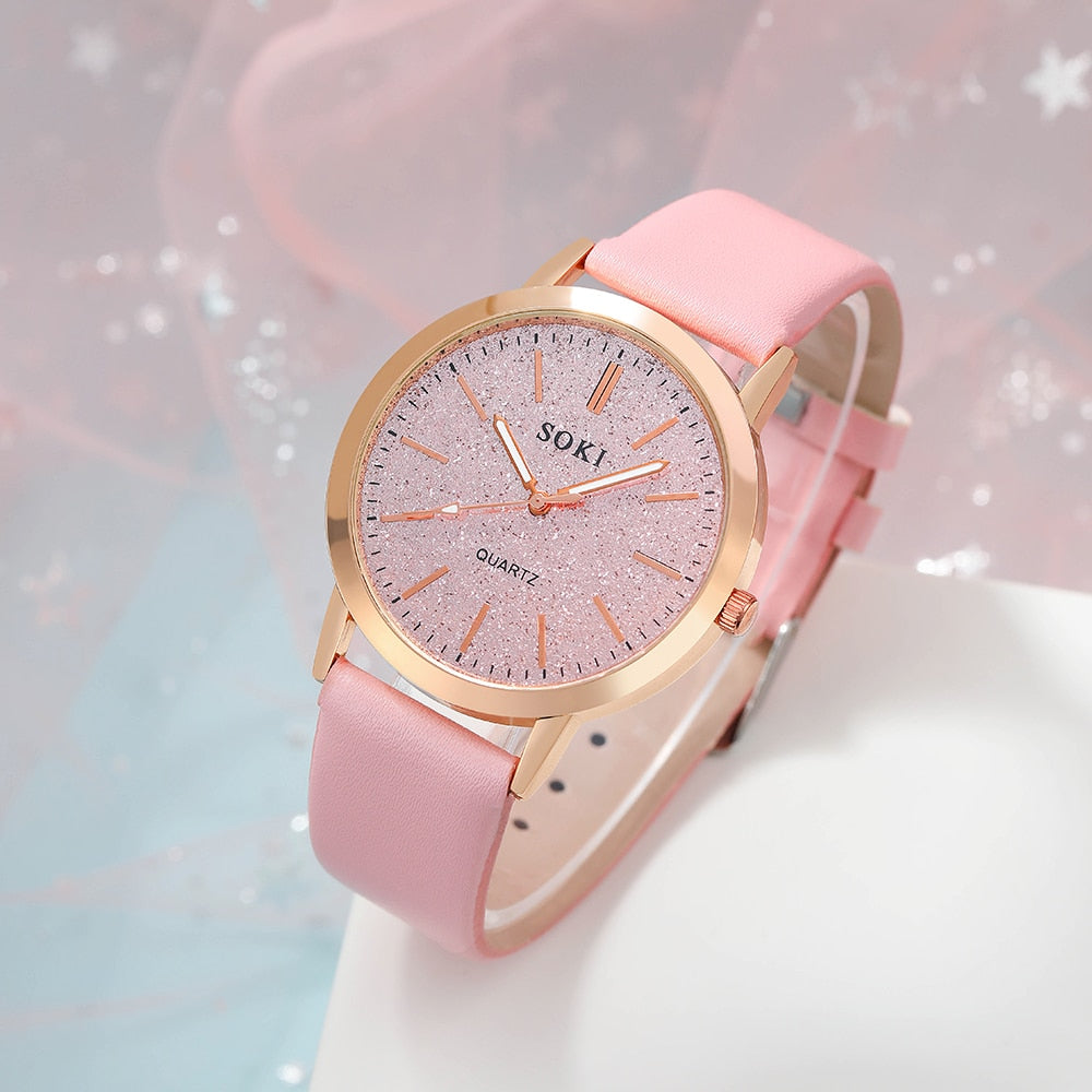 Women's watch with a sparkling dial and bracelet