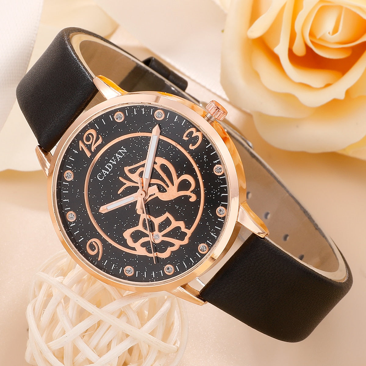 Women's watch with a butterfly motif