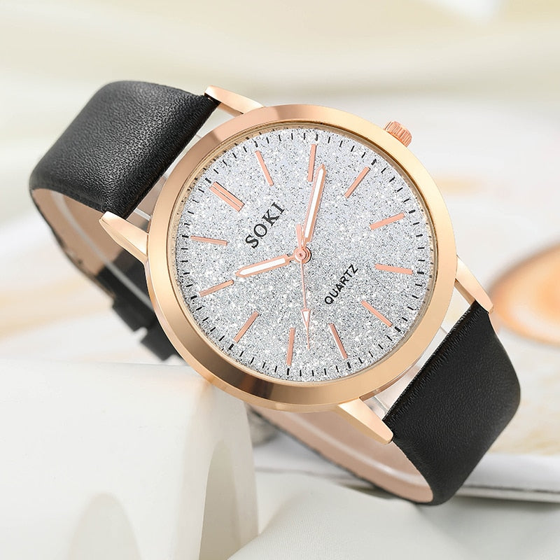 Women's watch with a sparkling dial and bracelet