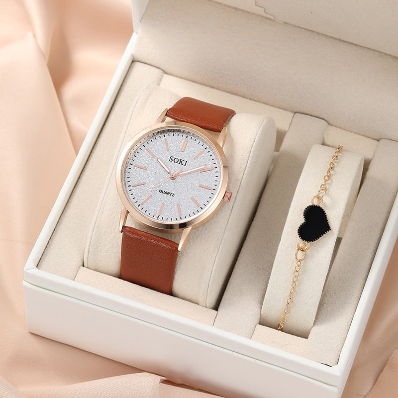 Women's watch with a sparkling dial and bracelet