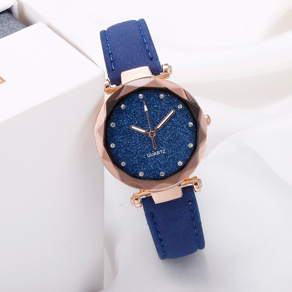 Ladies watch with a glittery dial on a bracelet
