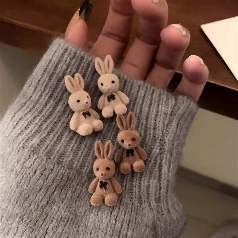 Earrings with plush animals