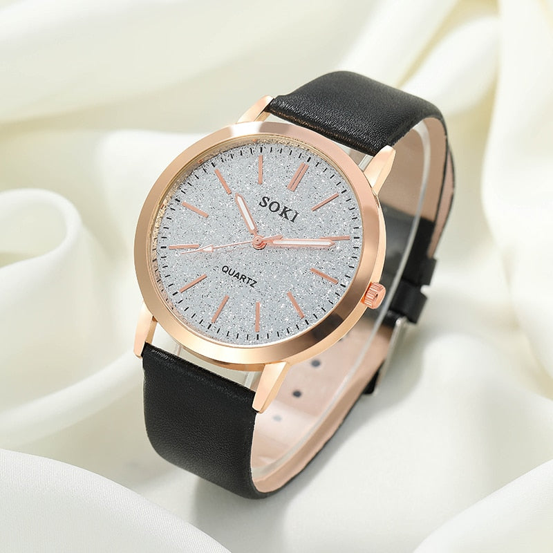 Women's watch with a sparkling dial and bracelet