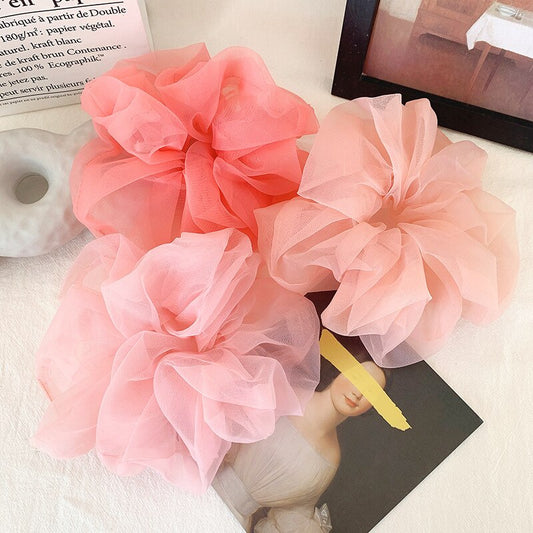 Large mesh scrunchie hair elastic