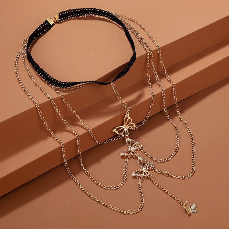 Butterfly motif anklet