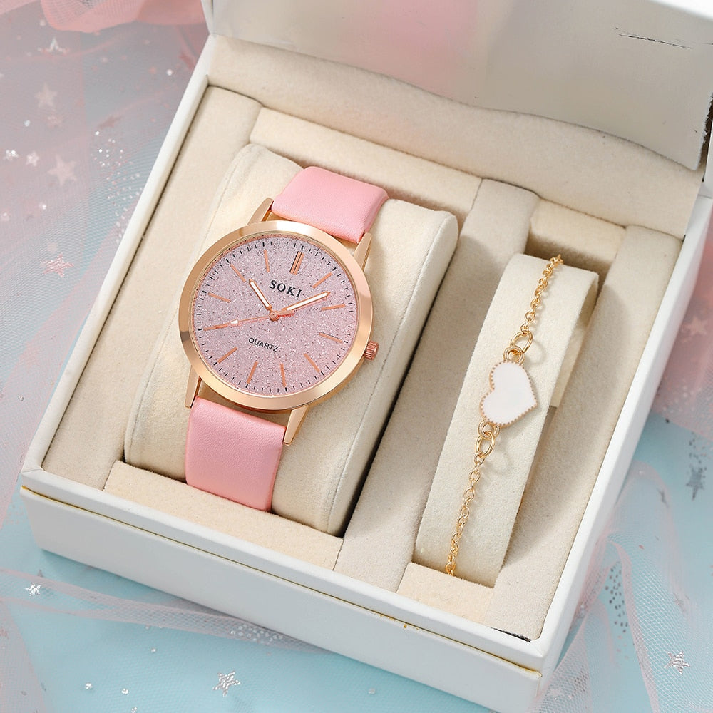 Women's watch with a sparkling dial and bracelet