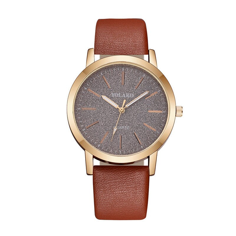 Women's minimalist watch with a glittery dial