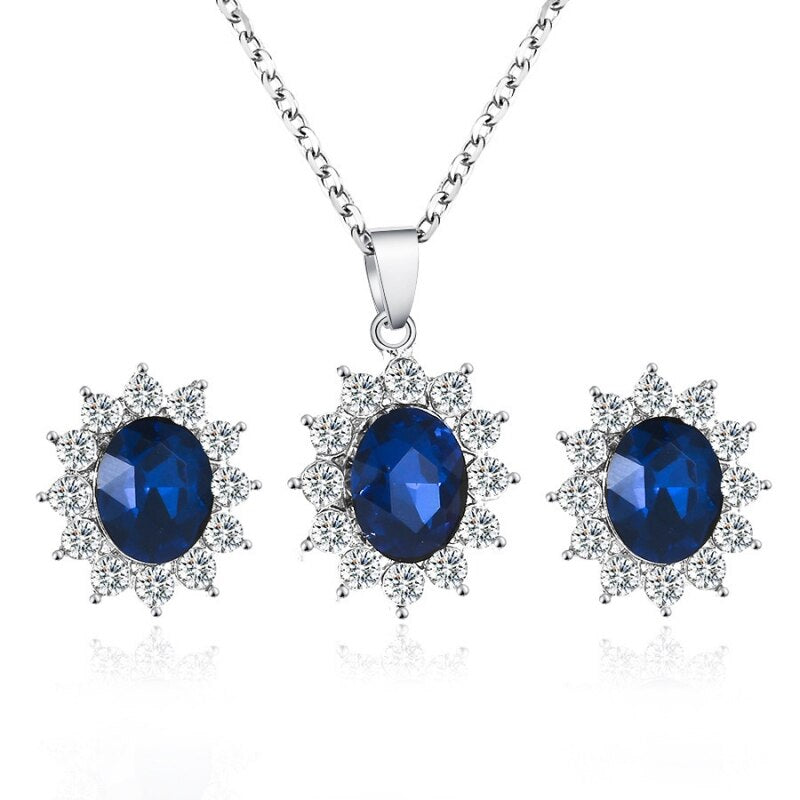 A set of jewelry with cubic zirconias