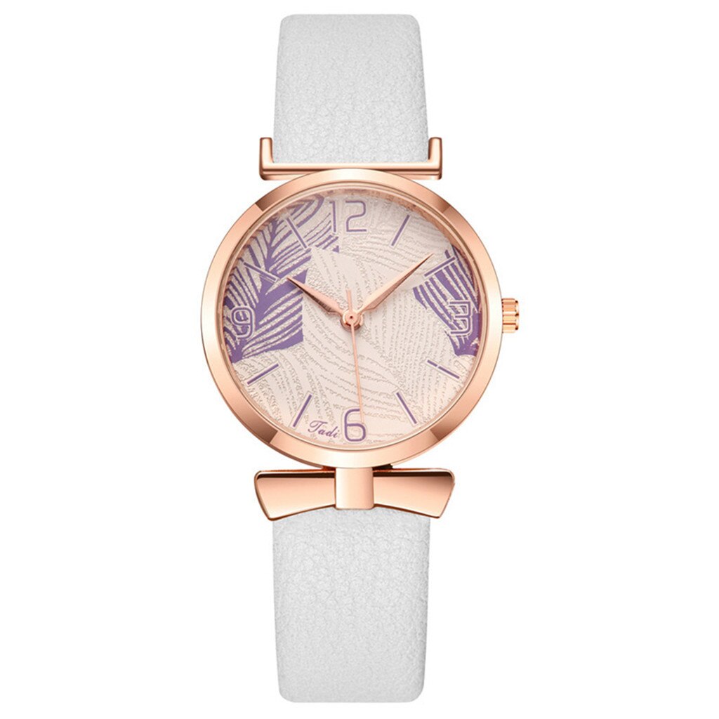 Minimalistic ladies watch with leaf motif