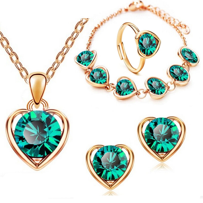 A set of jewelry with a heart motif
