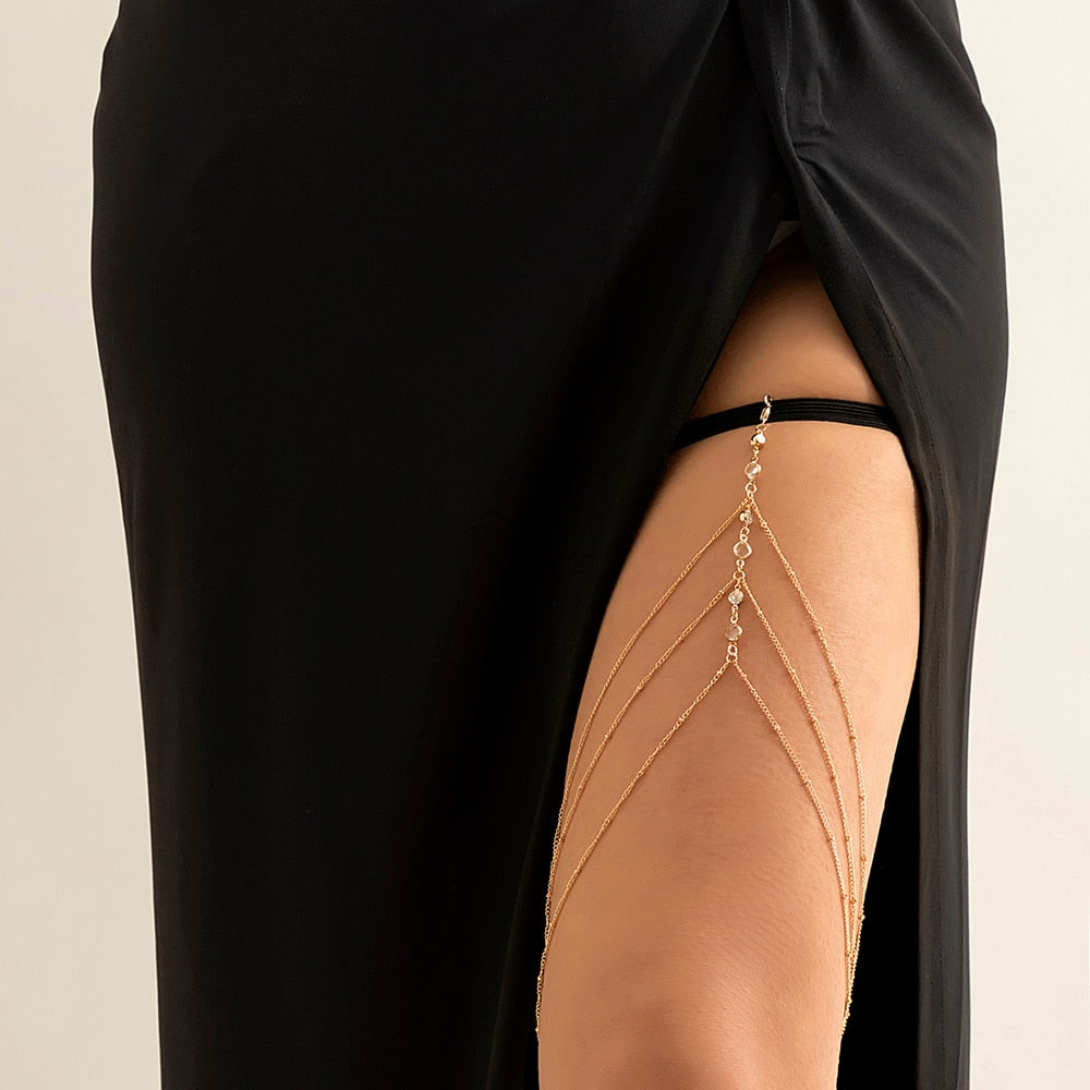 Decorative crystal ankle chain