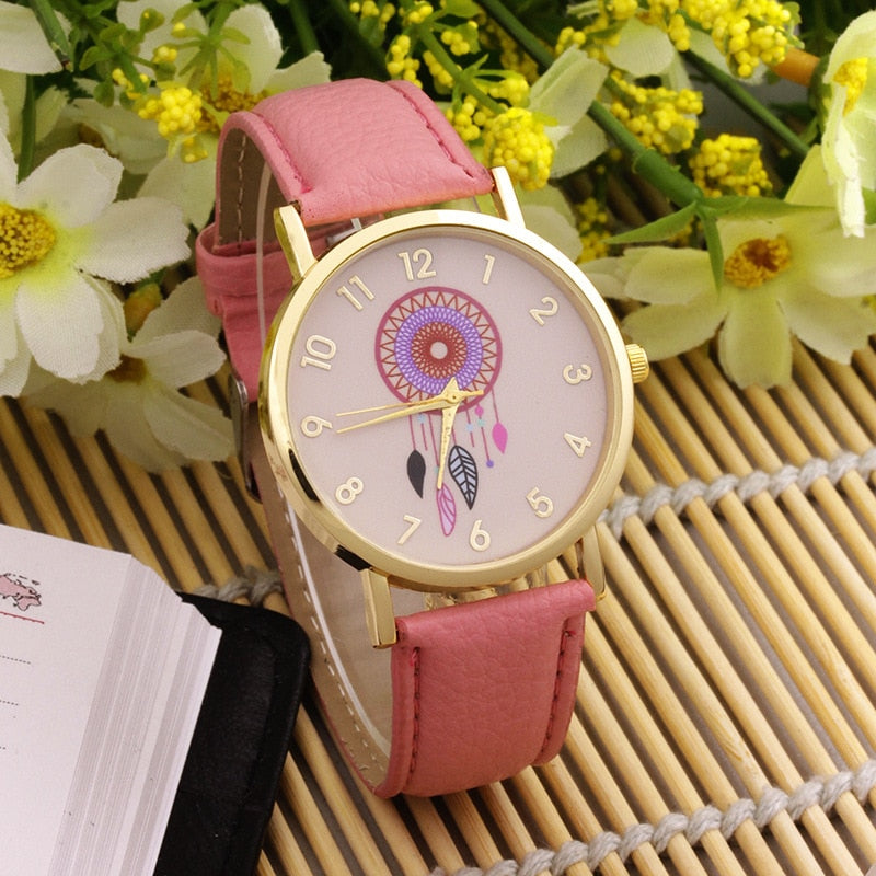 Women's watch with a dreamcatcher motif