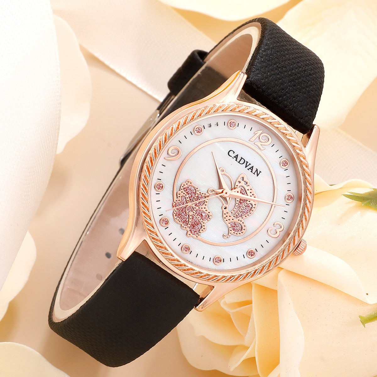 Women's watch with a butterfly motif