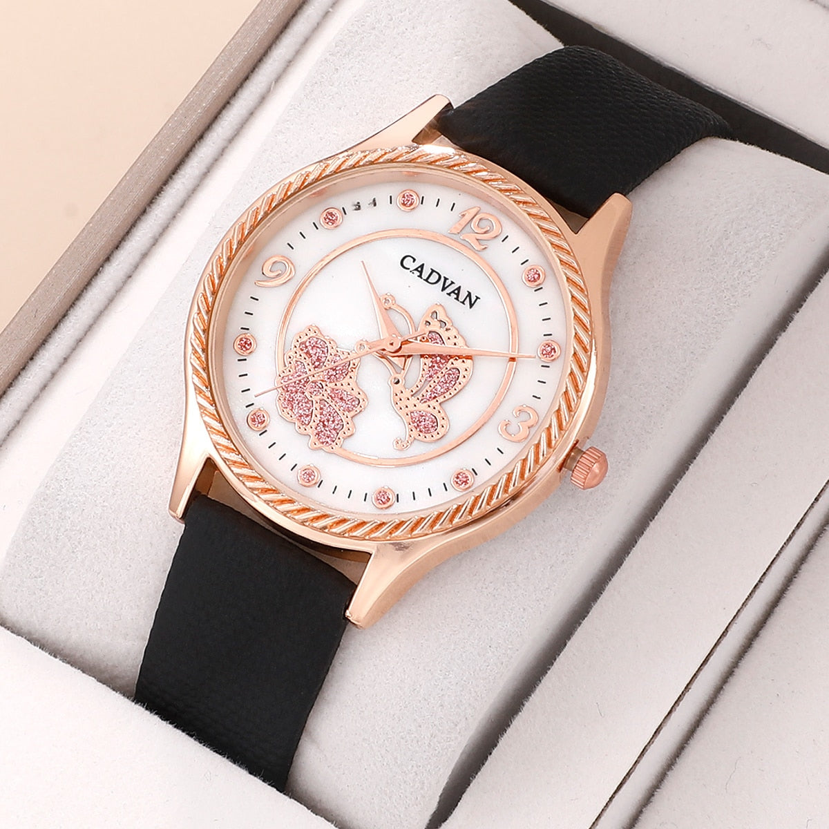 Women's watch with a butterfly motif