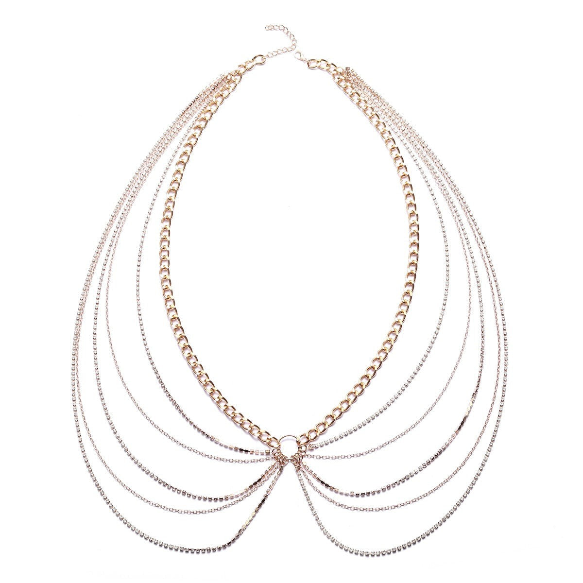 Waist and hip chains with cubic zirconia