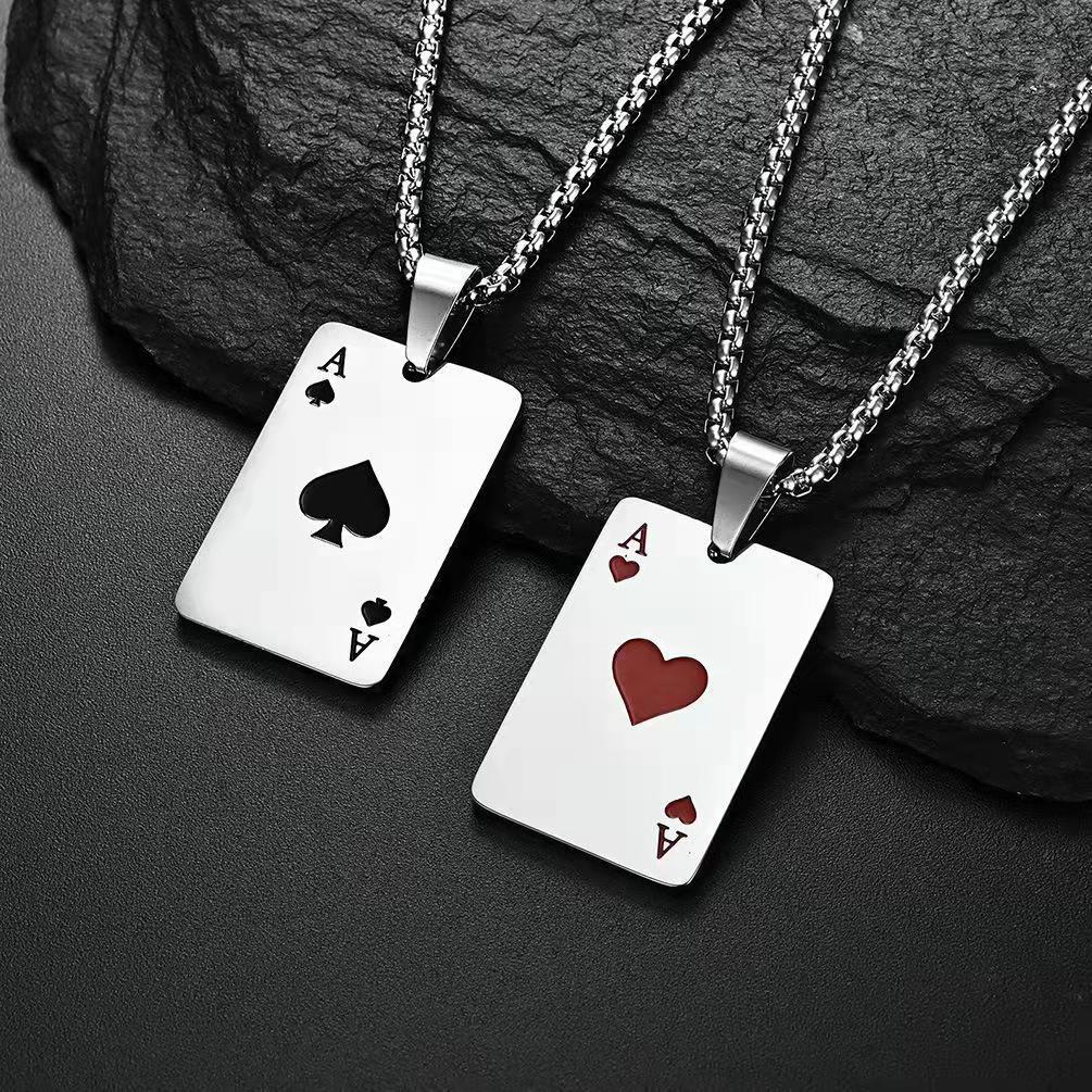 Ace card motif necklace