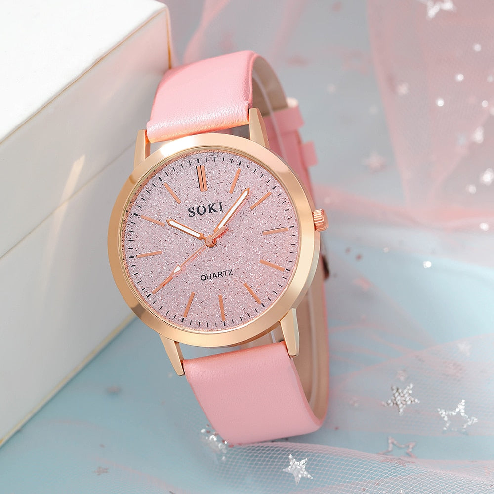 Women's watch with a sparkling dial and bracelet