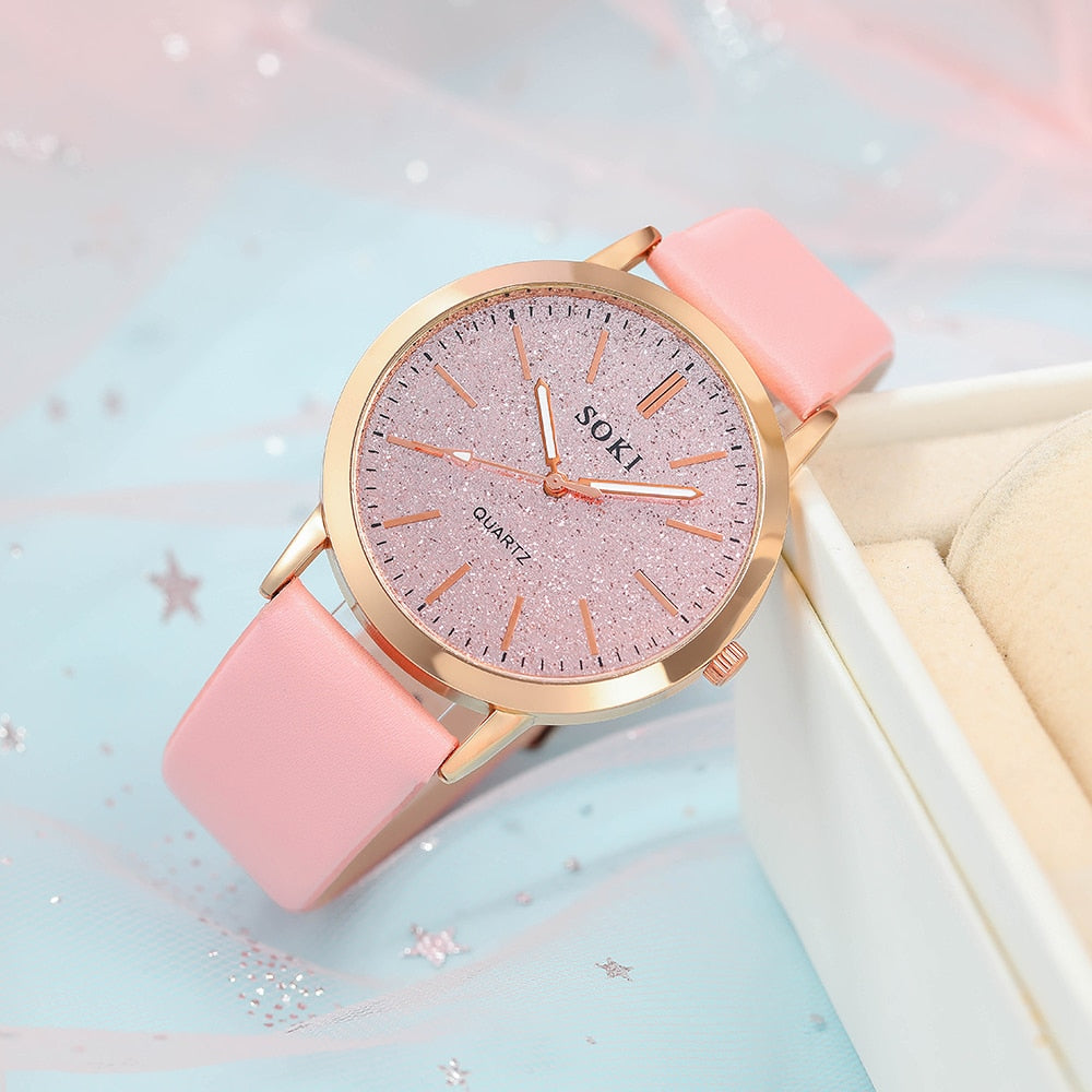 Women's watch with a sparkling dial and bracelet