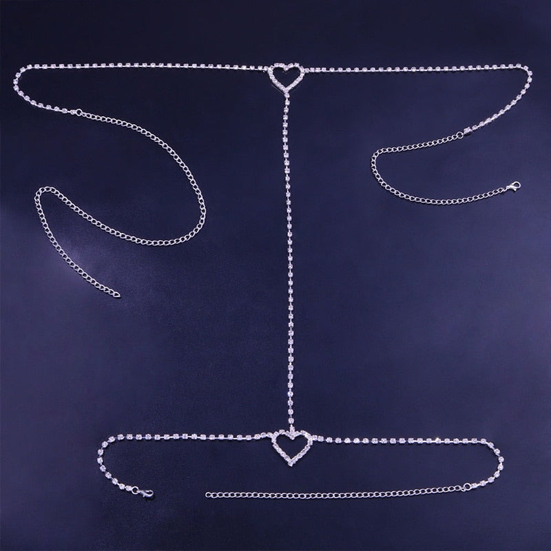 Ankle chain with heart motif zirconia