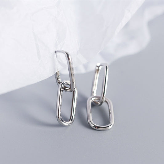 Silver geometric earrings