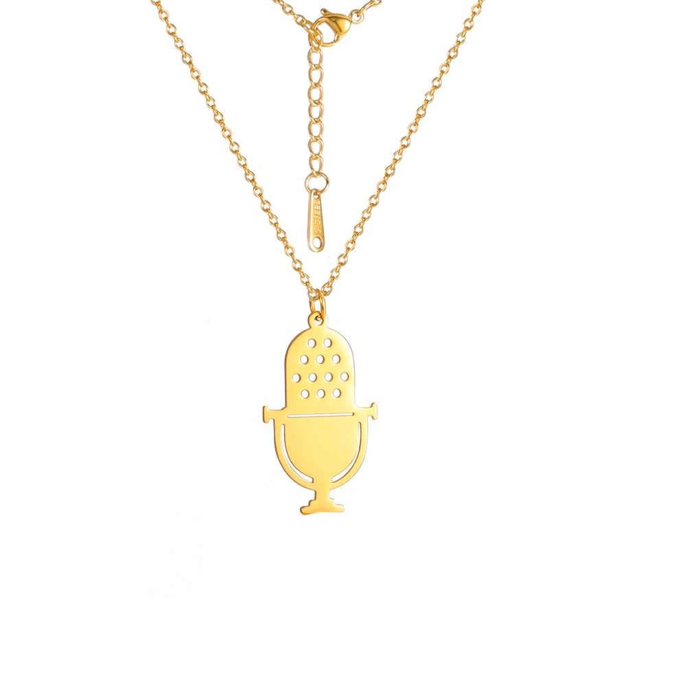 Necklace with microphone pendant