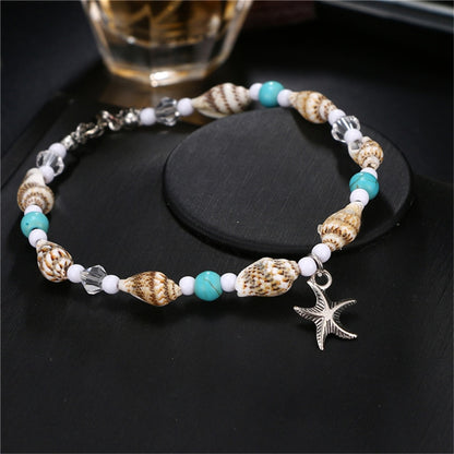 Ankle bracelet with seashells