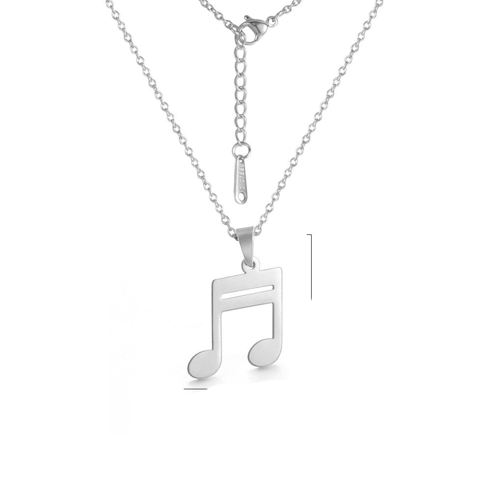 Necklace with pendant in the shape of a note