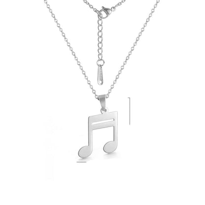 Necklace with pendant in the shape of a note