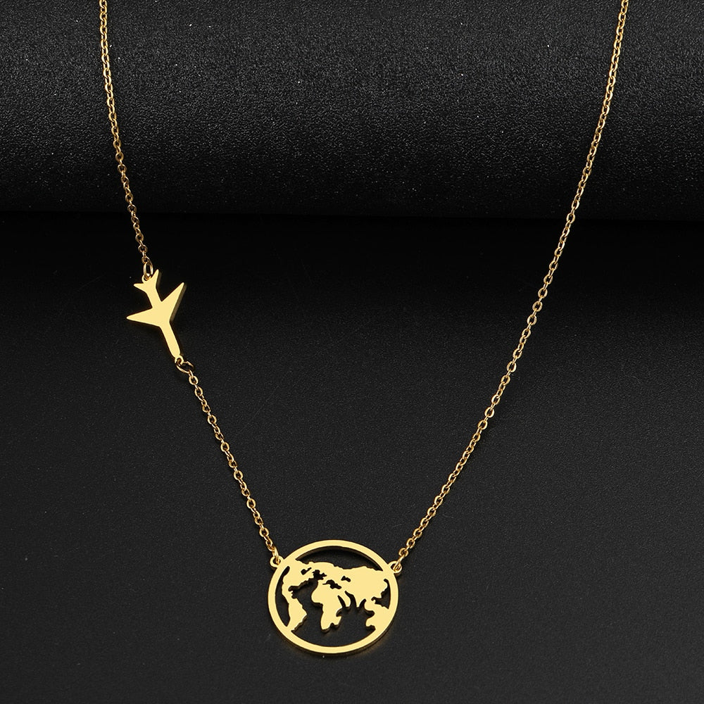 Necklace - travel motif