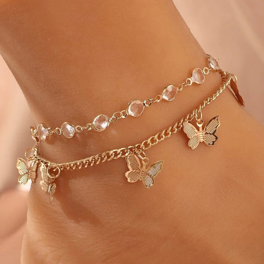 Bracelet with butterfly-shaped pendants