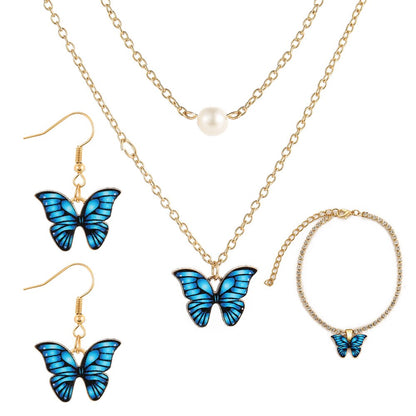 A set of jewelry with butterflies