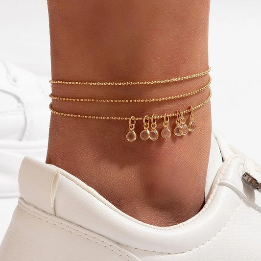 Triple ankle bracelet