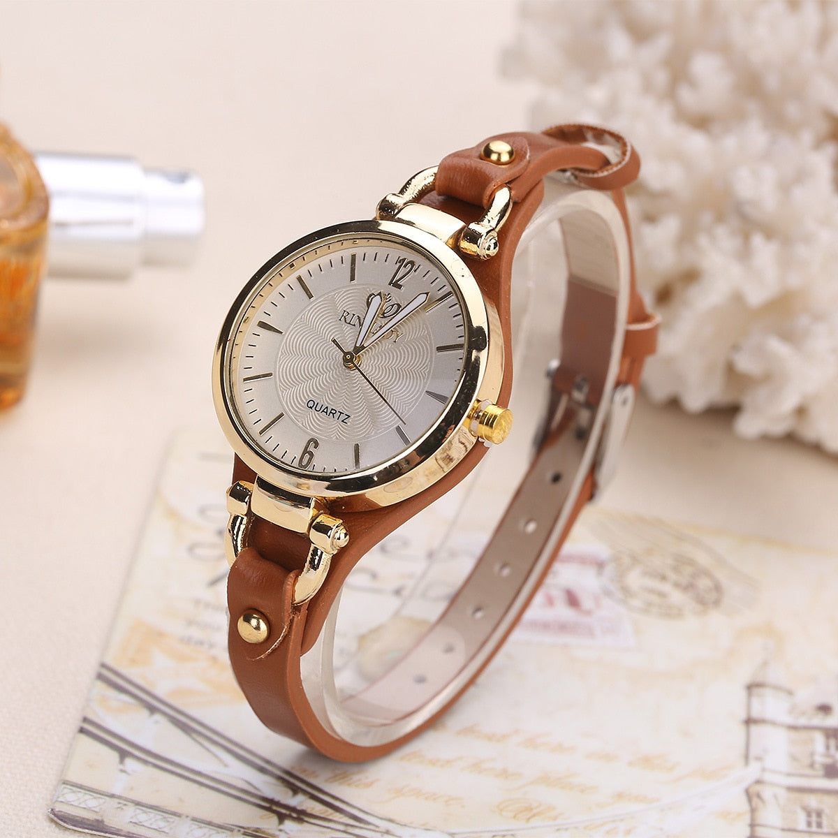 Ladies' watch on a thin strap