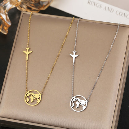 Necklace - travel motif