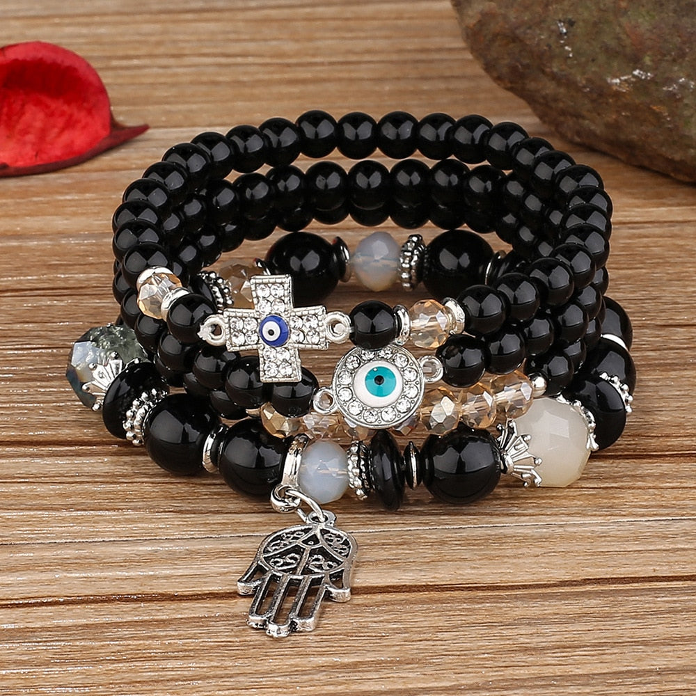 A set of bead bracelets