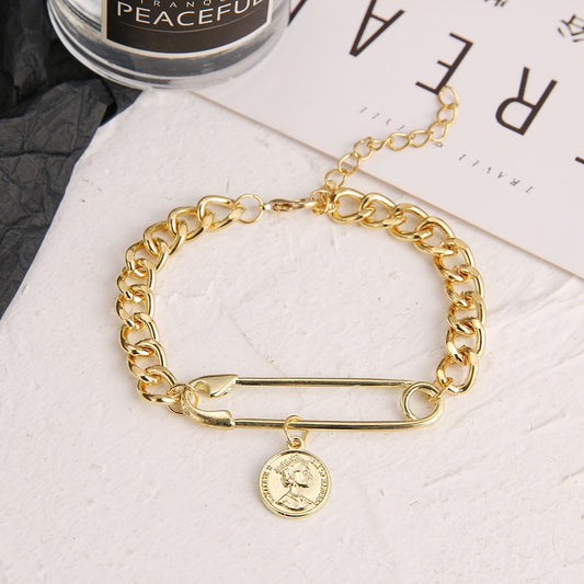 Bracelet with safety pin