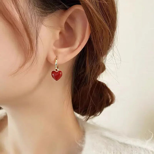 Hanging heart earrings