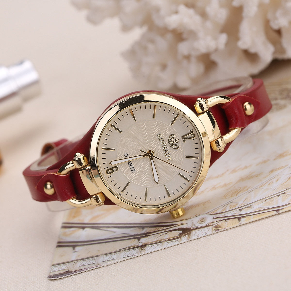 Ladies' watch on a thin strap