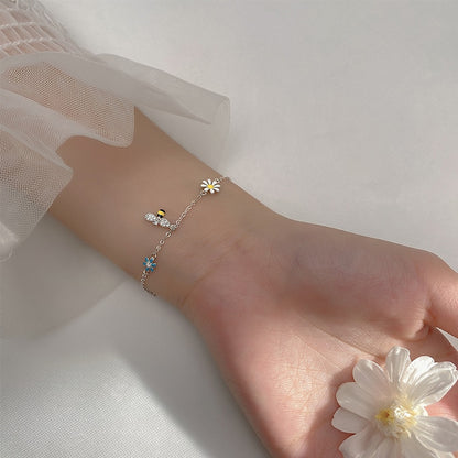 Silver bracelet with pendants