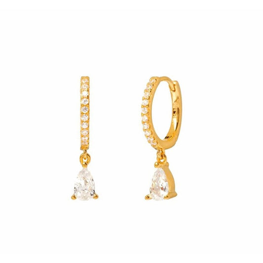 Round earrings with zircons