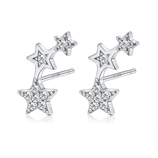 Silver star earrings