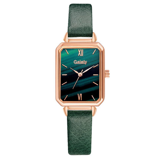 Elegant ladies watch on a strap with a stone motif