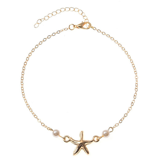 Minimalistic boho bracelet with a starfish motif